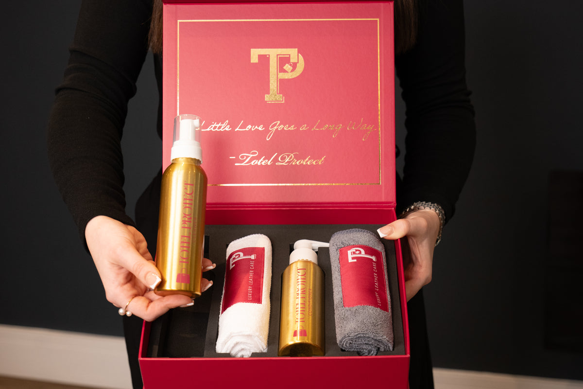 The Totel Protect Luxe Handbag Care Kit, made to care for the bags the family treasures